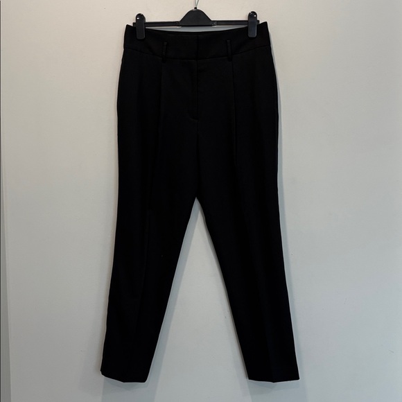 Reiss Blythe Wool Straight Leg Trousers Front Pleat Black Size 10 - Picture 4 of 16